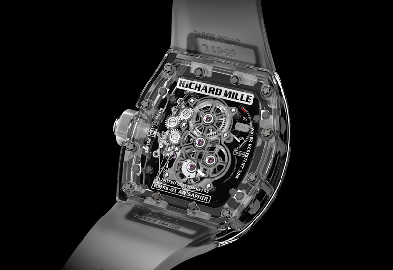 Richard mille sapphire crystal back web